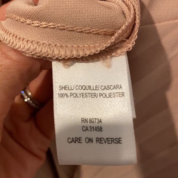 ✨Max Azria 3/4 Sleeve Pleated Formal Nude Dress - Picture 7 of 7